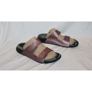 ECCO Cozmo Women's Two Strap Fluidform Leather Sandals Pink Metallic EU 39